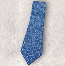 NEW VINEYARD VINES Silk Tie USA Blue Hook Fish Skeleton W:3.8"