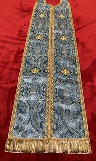 Catholic Priest Vestment Stole Eastern Rite Orthodox Blue Vintage Lot 157