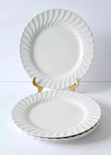 4 ~ JOHNSON BROS. Regency SNOW WHITE Round Dinner Plates 9 3/4" Made in England