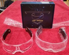 2 Pack LED Light up Glasses, LED Visor, Luminous, Cyberpunk