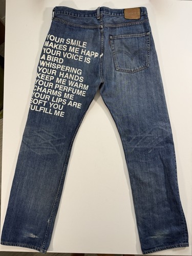 Very Rare Junya Watanabe JW503 “Fulfill Me” Poem Denim Levis Vintage CDG 34 X 34