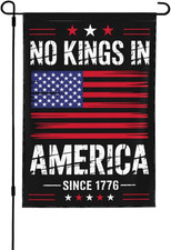 No Kings in America Garden Flag Double-Sided Outdoor Protest Flag for Yard, Po