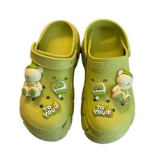 Women Nurse Slippers Eva Chunky Sole in Lime Green sz. 9-10