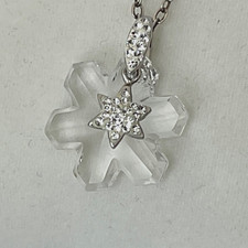 Swarovski Crystal Snowflake Star Pendant Necklace Sterling Silver Christmas 20  