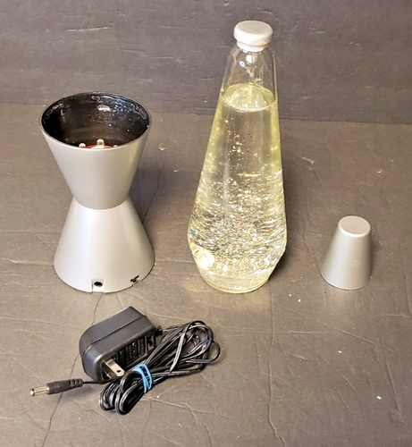 Lava Vortex Lamp 14.5" Silver Base Glitter Action Color Changing Lights 2012 - Picture 6 of 10
