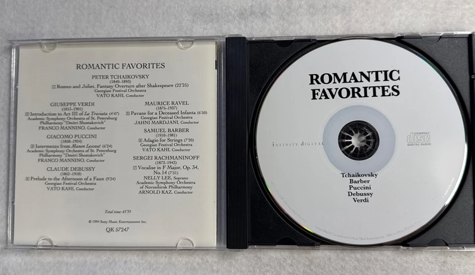 Romantic Favorites CD Infinity Digital Classical Music 1994 Sony Foto 3 de 4