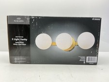 Westwood 17" 3-Light Gold Bathroom Vanity Light Fixture w/ White Opal Glass