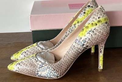 Kate Spade The Valerie Lemon Sorbet Pumps Heels Faux Snake Women s Size 5.5 B