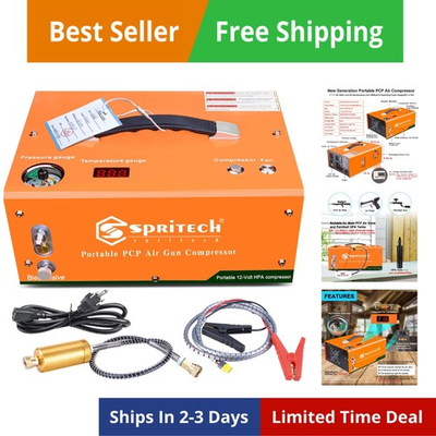 #ad PCP Air CompressorAuto shutoff 4500Psi 30Mpa Oil Water Free Set pressure Air... $299.82