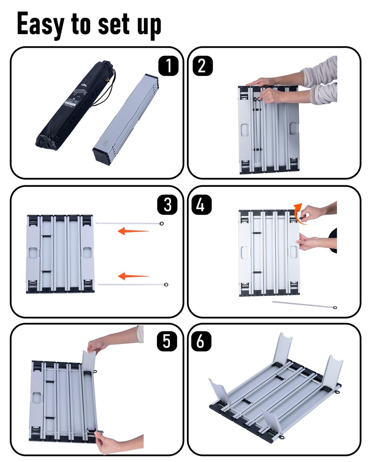 iClimb Ultralight Compact Mini Beach Picnic Folding Alu. Table with Carry Bag...