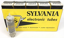 Vintage 1950s Sylvania Electron Tube Model 25CA5 With Original Box Set Of 5