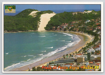 Praia de Ponta Negra Natal RN Brazil Beach Coastline Postcard
