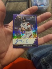 2026 Leaf Metal Football Base Auto Jared Curtis Purple Shimmer 6/7