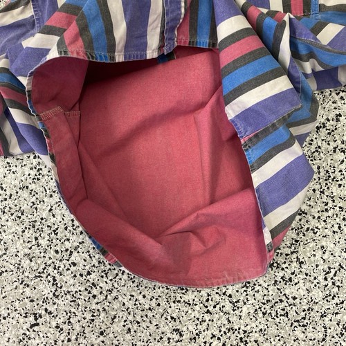 Vintage 90s Wrangler Brushpopper Striped Shirt Western Cowboy Pink and Blue XL - Picture 5 of 5