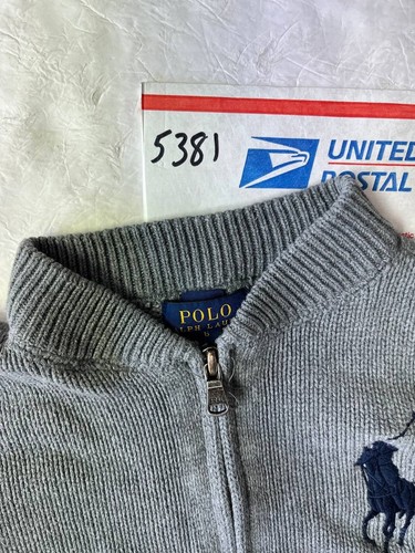 Polo Ralph Lauren Kids Boys full zip big pony Sweater Gray Size 6 - Picture 10 of 10