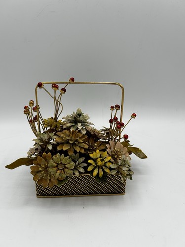 GLORIA VANDERBILT Designs Brass & Enamel Flowers of the Season FALL Bouquet 1977 - Picture 2 of 10