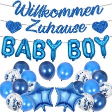 Willkommen Zuhause Baby Deko Junge - 29 Stüc...