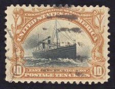 US Scott 299 Used 10c yellow brown  and  black Lot K067 bhmstamps