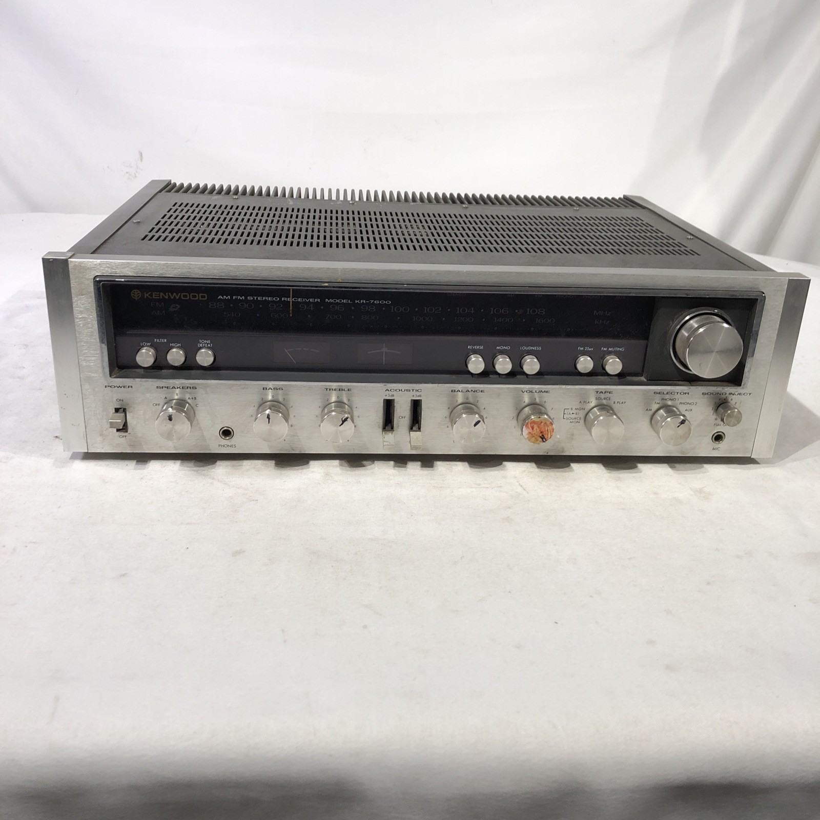 Vintage KENWOOD KR-7600 AM/FM Stereo Receiver - PARTS REPAIR ONLY