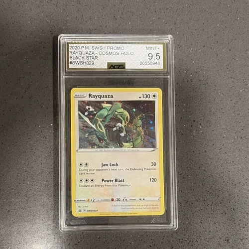 Pokémon TCG Rayquaza SWSH029 Sword & Shield Promo Black Star Holo AGS 9.5
