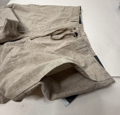PERRY ELLIS Linen Blend Short Drawstring Tan Size 34 Casual Formal Bermuda NEW - Picture 14 of 16