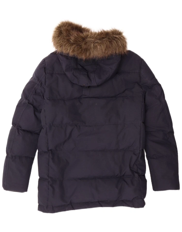 Chaqueta acolchada con capucha CALVIN KLEIN JEANS para hombre UK 34 XS azul marino algodón BJ01 Foto 2 de 4