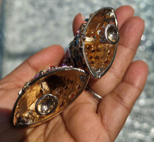 2 Gorgeous Ornated Cristmas Tree Pendant Betsey Johnson 3"Hx1.8"W Each - Picture 8 of 17