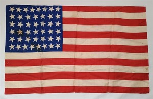 Antique 44 Star Silk USA Flag 1891-96 United States of America 14 5/8" x 23 7/8"