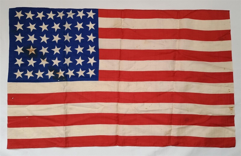 Antique 44 Star Silk USA Flag 1891-96 United States of America 14 5/8" x 23 7/8"