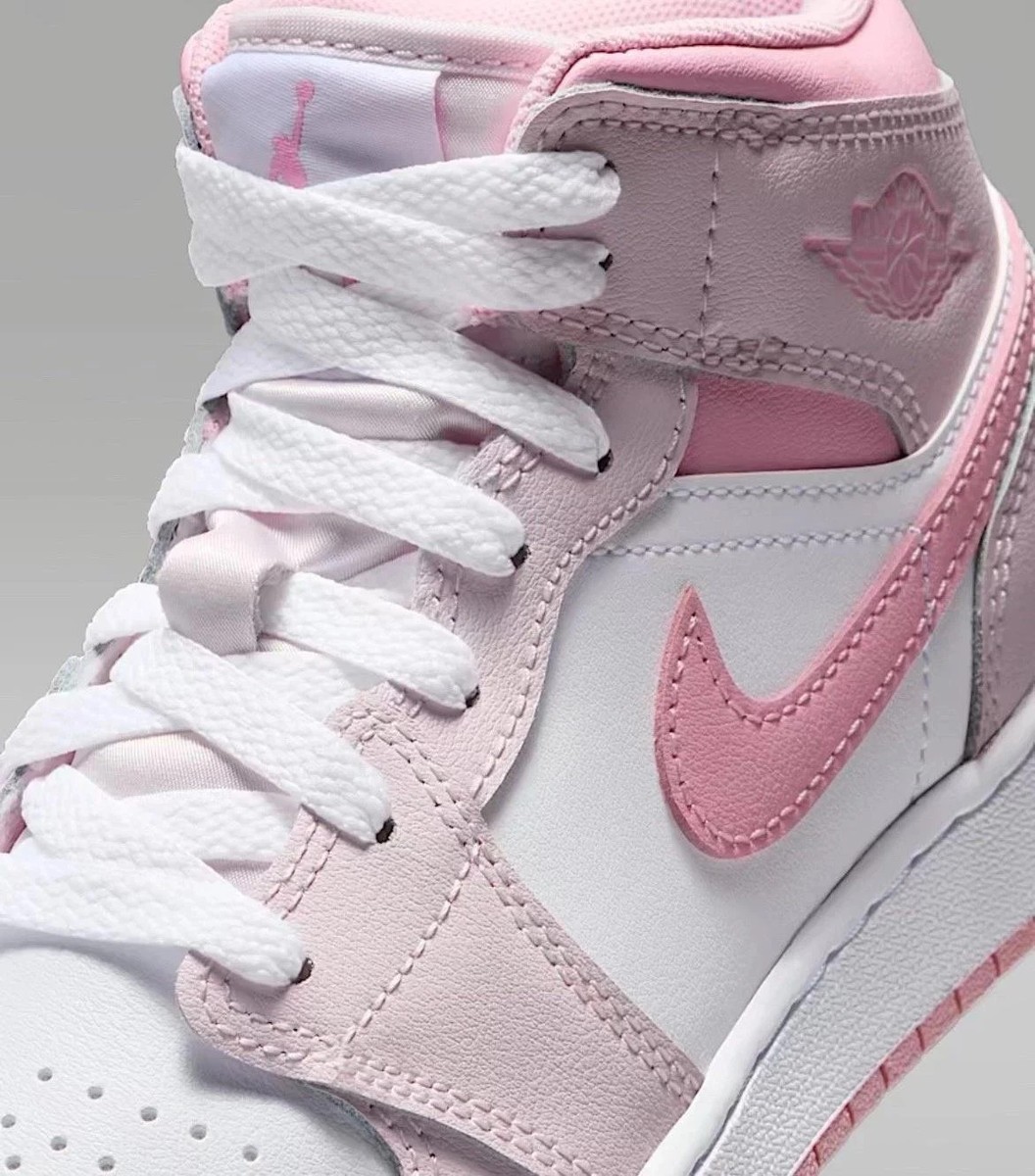 Nike Air Jordan 1 Mid Pearl Pink White (GS) DQ8423-600 New | eBay
