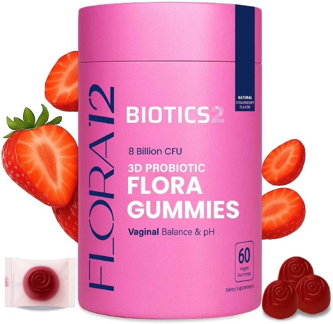 Flora Vaginal Probiotics for Women pH Balance Gummies with Prebiotics 8x