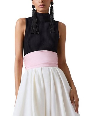 Carolina Herrera Mock Neck Top Women's Black L