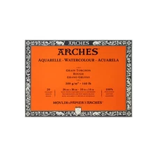 Arches Natural White Watercolor Paper Block 10X14 Cold Press 100 Cotton