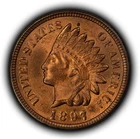 1897 1c Indian Head Small Cent - Red Brown - BU - SKU-Z5926