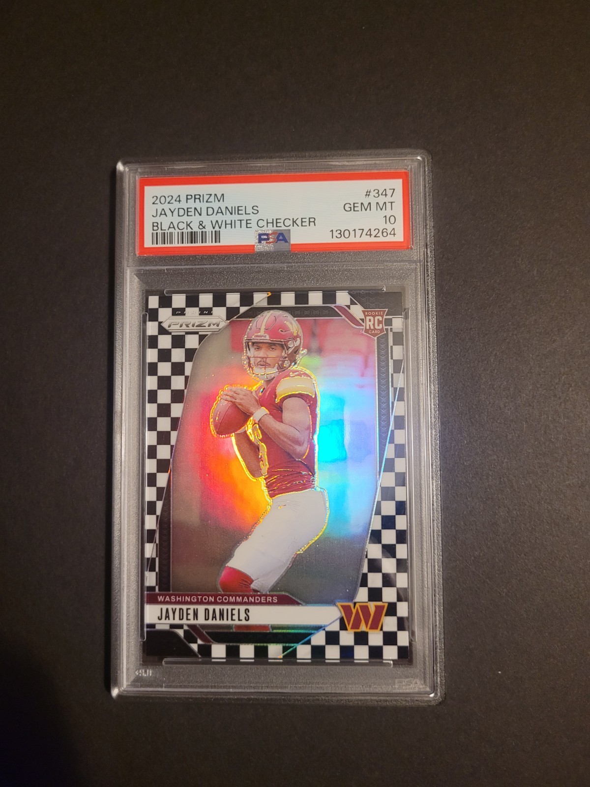 2024 Prizm - Rookies Jayden Daniels #347 Black & White Checker Prizm (RC) PSA 10