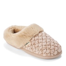 Dearfoams Women's Claire Cable Knit Chenille Clog Slippers