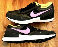 Nike Waffle One Kids Trainers UK 4.5 US 5Y Black Purple Camo DC0481-002