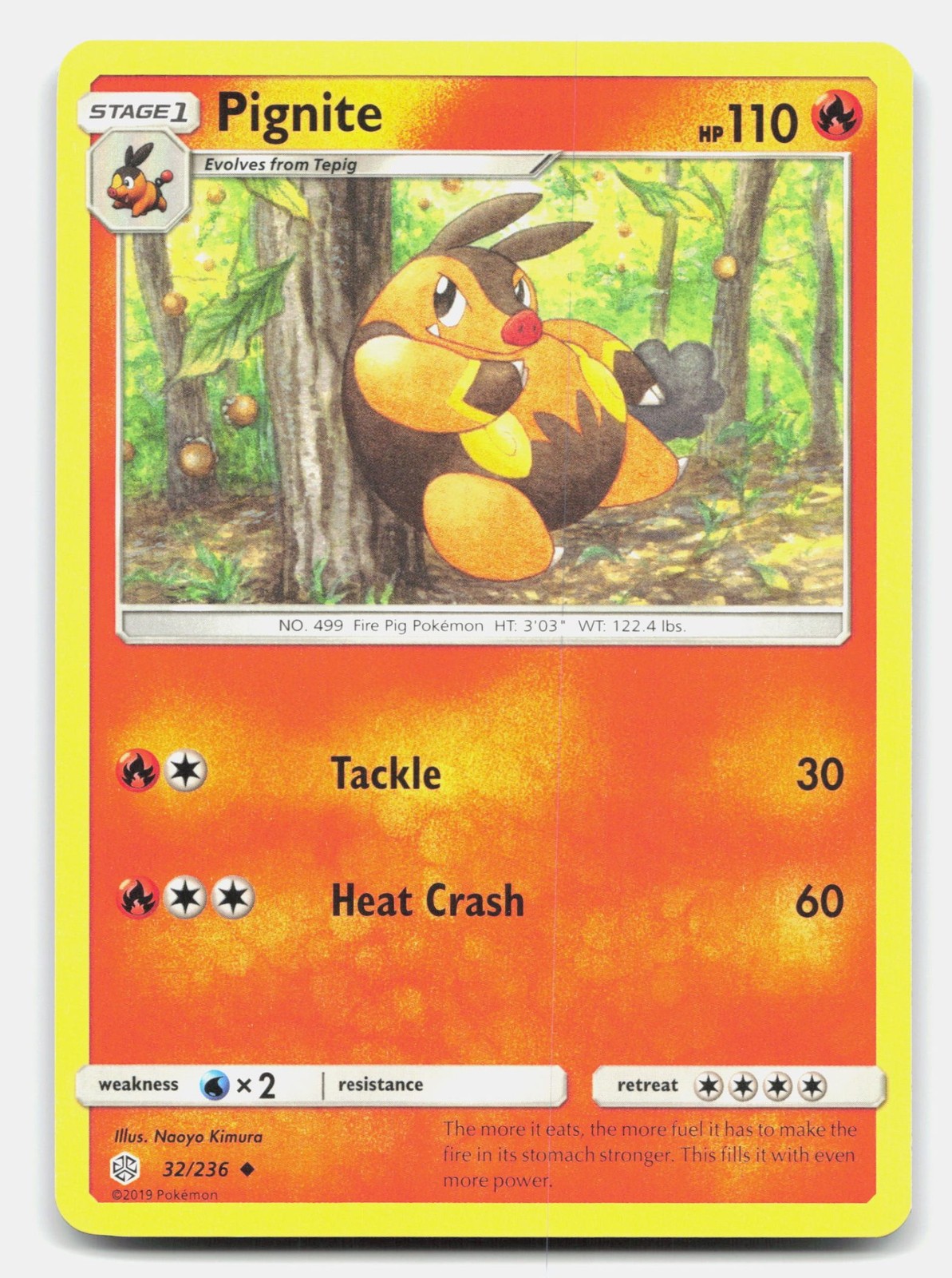 Pignite 32/236 SM - Cosmic Eclipse Pokemon TCG NM