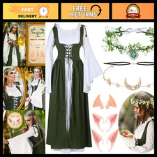 6 Pcs Medieval Renaissance Costume Women Fairy Dress