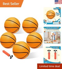 Colorful 5-Piece Mini Basketball Set - Soft PVC Balls for Indoor Outdoor Use