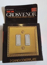 2-gang coverplate from the Grosvenor solid brass range by MK