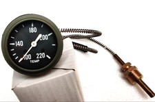 Willys Mb Jeep Ford Gpw Cj Water Coolant Temp Gauge Black Green Bezel 52 Mm
