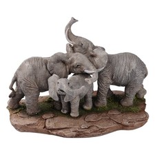 Wildlife Collection 6" Elephant Friends and Family Bundle Figurine, Polyresin