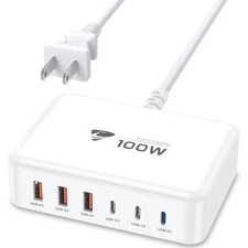 USB C Fast Charger, 100W GaN 6 Port USB C Fast Charging Station Hub Block Cub...