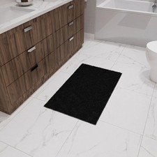 Black NonSlip Bathroom Mat 2x3 FT Plush Soft Shag Bath Rug Entry Floor Mat