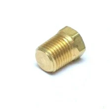 Brass Plug 1/4 NPT Male, Hex Head Solid Brass  Made In USA