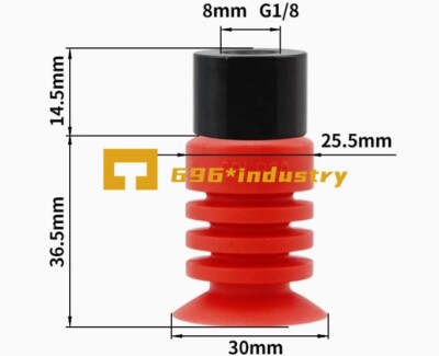 QTY:10 Organ multilayer soft pack vacuum sucker SBLP30S-G1F 1/8 internal thread
