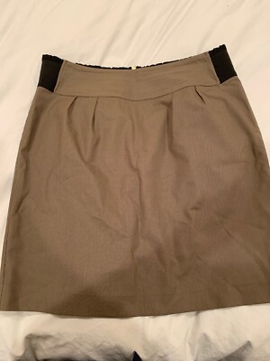 Womens Olive Green Express Pencil Skirt Size 10 Color Block Waist