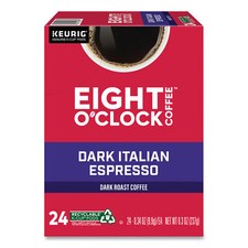 Eight O'Clock Dark Italian Espresso Coffee K-Cups, 24/Box