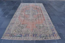Handmade area rug, Turkish natural rug, Boho oushak rug, 5.6 x 10.6 ft RR4660